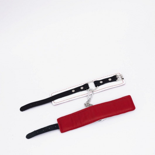 Бело-красные кожаные оковы - Crazy Handmade - купить с доставкой в Майкопе