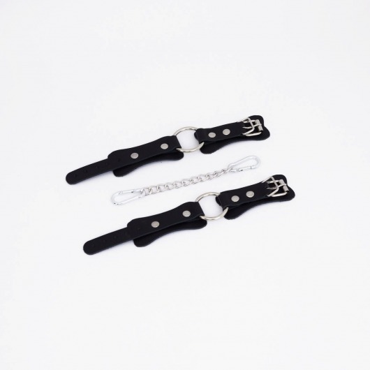 Черные кожаные наручники с кольцом - Crazy Handmade - купить с доставкой в Майкопе