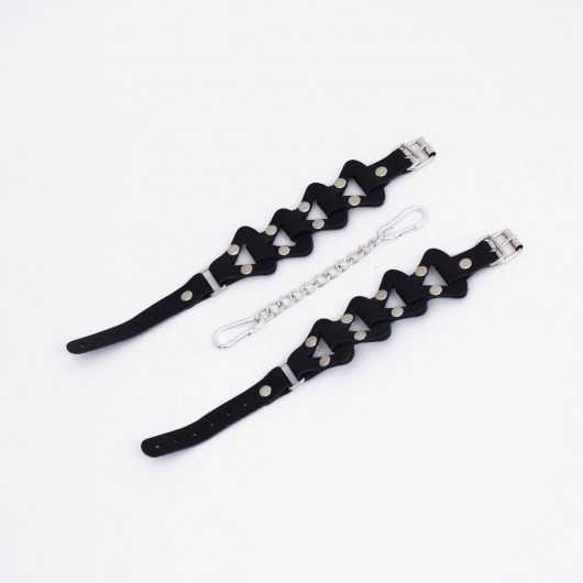 Черные кожаные оковы из звеньев - Crazy Handmade - купить с доставкой в Майкопе