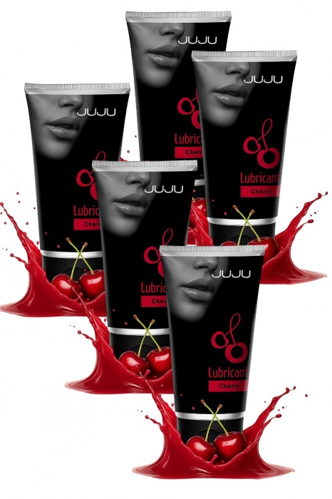 Набор из 5 съедобных лубрикантов JUJU со вкусом вишни - JuJu - купить с доставкой в Майкопе