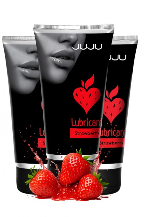Набор из 3 съедобных лубрикантов JUJU со вкусом клубники - JuJu - купить с доставкой в Майкопе