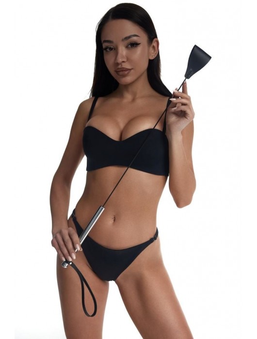 Стек с широким черным кожаным наконечником и металлической ручкой - 67 см. - Crazy Handmade - купить с доставкой в Майкопе