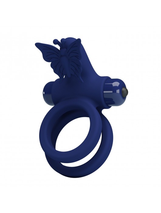 Синее эрекционное кольцо с вибростимуляцией клитора - Baile - в Майкопе купить с доставкой