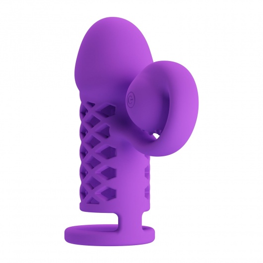 Фиолетовая вибронасадка с клиторальным отростком Harden - Baile - в Майкопе купить с доставкой