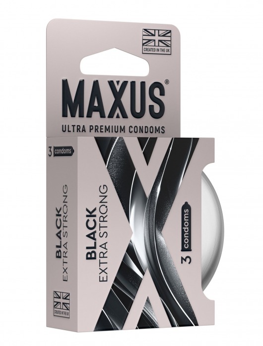 Черные утолщенные презервативы MAXUS Extra Strong с железным кейсом - 3 шт. - Maxus - купить с доставкой в Майкопе