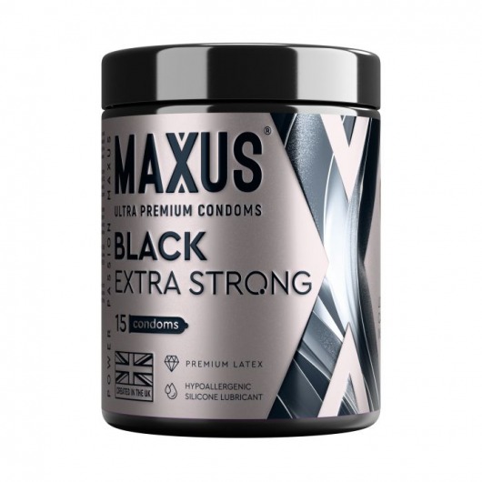 Черные утолщенные презервативы MAXUS Extra Strong с железным кейсом - 15 шт. - Maxus - купить с доставкой в Майкопе