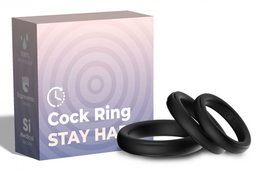 Набор из 3 черных эрекционных колец Stay Hard - Boys of Toys - в Майкопе купить с доставкой