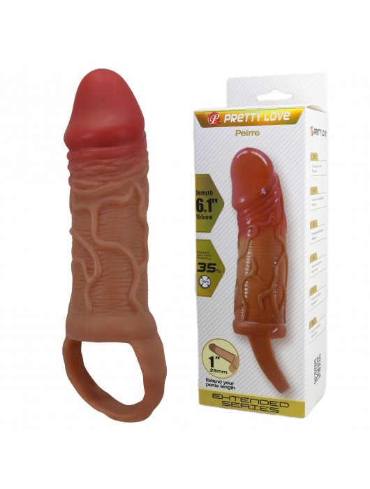 Реалистичная насадка на член Peirre - 15,5 см. - Baile - в Майкопе купить с доставкой