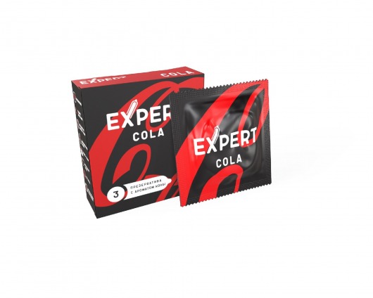 Презервативы с ароматом колы Expert Cola - 3 шт. - Expert - купить с доставкой в Майкопе