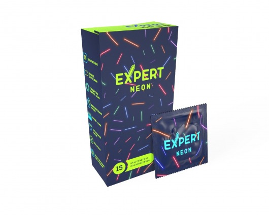 Светящиеся в темноте презервативы Expert Neon - 15 шт. - Expert - купить с доставкой в Майкопе