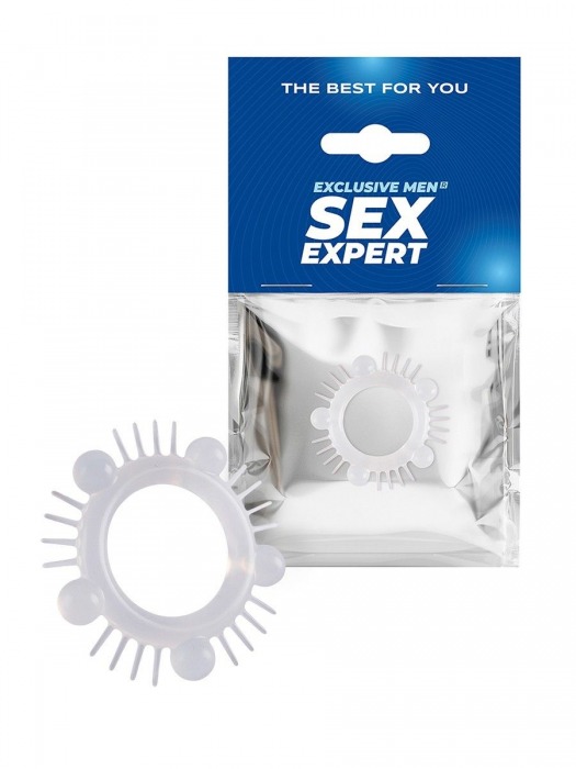 Эластичное эрекционное кольцо с шишечками и шипами - Sex Expert - в Майкопе купить с доставкой