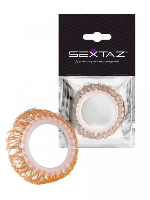 Эрекционное кольцо с бежевыми «ресничками» - Sextaz - в Майкопе купить с доставкой