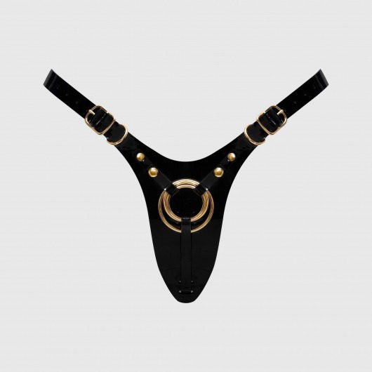 Черный пояс для фиксации насадок Strap-On-Me Leatherette Harness Fabulous - Strap-on-me - купить с доставкой в Майкопе