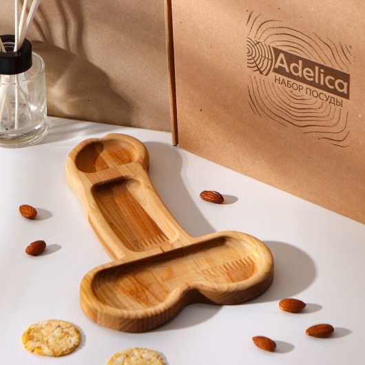 Деревянное блюдо для подачи в форме члена (25 х 16,5 х 1,7 см) - Сима-Ленд - купить с доставкой в Майкопе