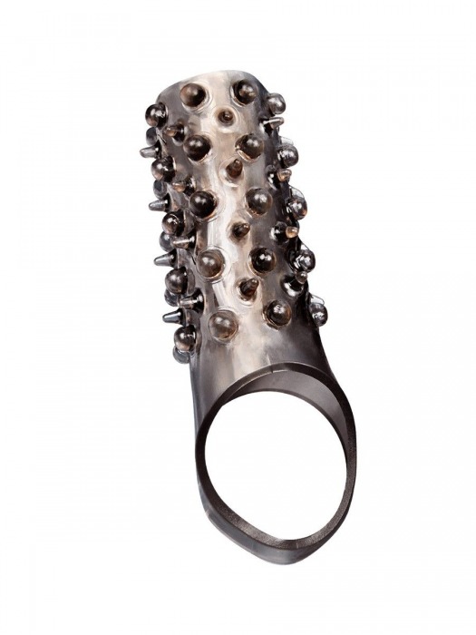 Дымчатая насадка на пенис с шипами и выпуклостями - 12,5 см. - Sex Expert - в Майкопе купить с доставкой