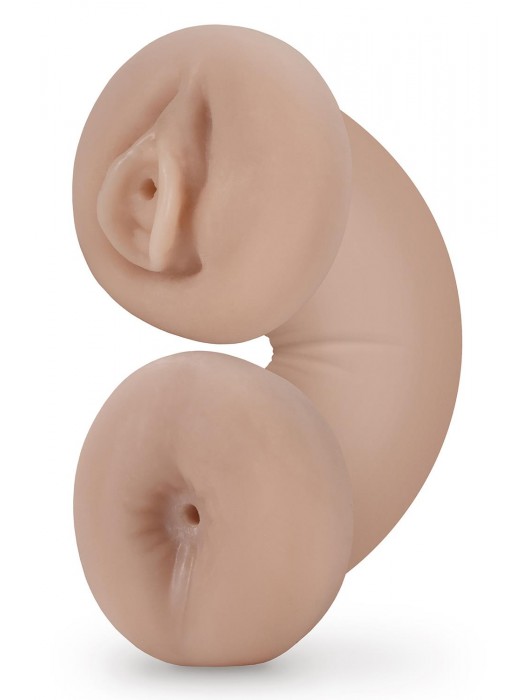 Телесный люминесцентный двусторонний мастурбатор Tasha - Blush Novelties - в Майкопе купить с доставкой