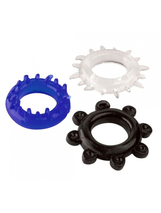 Набор из 3 эрекционных колец разного цвета и рельефа - Boys of Toys - в Майкопе купить с доставкой