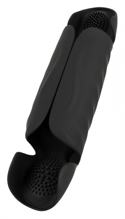 Черный вибромастурбатор с трехточечной стимуляцией Penis Trainer with 3 Point Stimulation - Orion - в Майкопе купить с доставкой