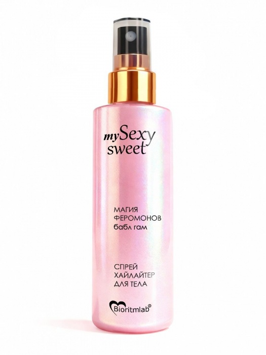 Спрей хайлайтер для тела Sexy Sweet с ароматом бабл-гам, шиммером и феромонами - 200 мл. -  - Магазин феромонов в Майкопе