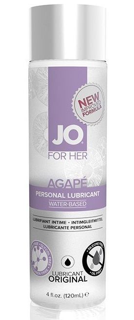 Женский лубрикант на водной основе JO AGAPE LUBRICANT ORIGINAL - 120 мл. - System JO - купить с доставкой в Майкопе
