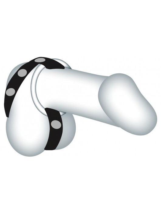 Подхват для мошонки с 3 съемными эрекционными кольцами Leder-Riemen - Orion - в Майкопе купить с доставкой