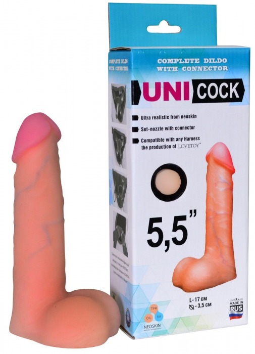 Фаллическая насадка Харнесс UNICOCK 5,5  - 17 см. - LOVETOY (А-Полимер) - купить с доставкой в Майкопе