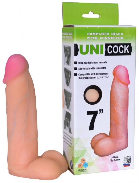Фаллическая насадка Харнесс UNICOCK 7  - 19 см. - LOVETOY (А-Полимер) - купить с доставкой в Майкопе