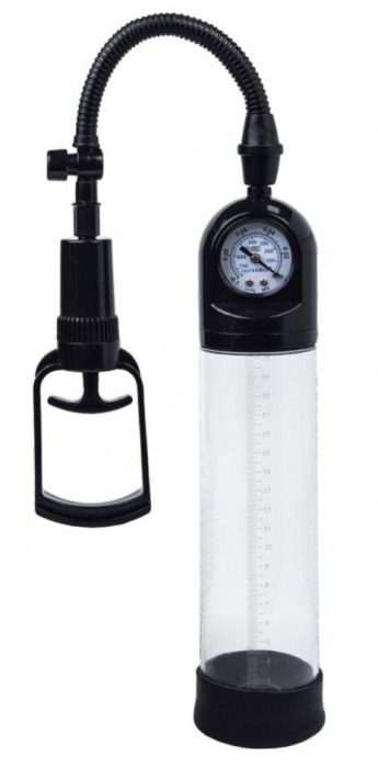 Чёрная вакуумная помпа A-toys с манометром и прозрачной колбой - A-toys - в Майкопе купить с доставкой