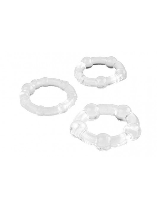 Набор из 3 прозрачных эрекционных колец с разным рельефом - A-toys - в Майкопе купить с доставкой