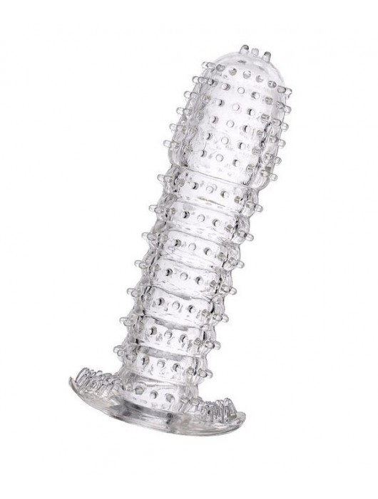 Гелевая прозрачная насадка c шипами - 12 см. - Toyfa Basic - в Майкопе купить с доставкой