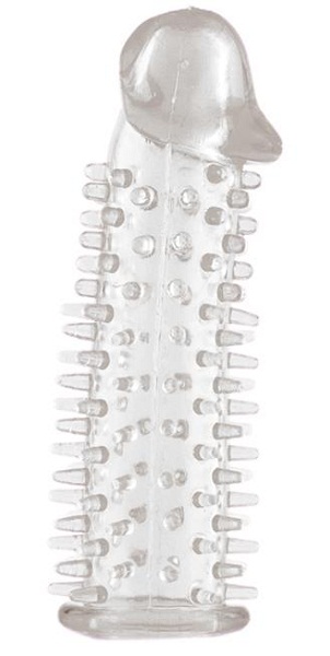 Прозрачная насадка на половой член с закрытой головкой и шипами - 12,5 см. - ToyFa - в Майкопе купить с доставкой
