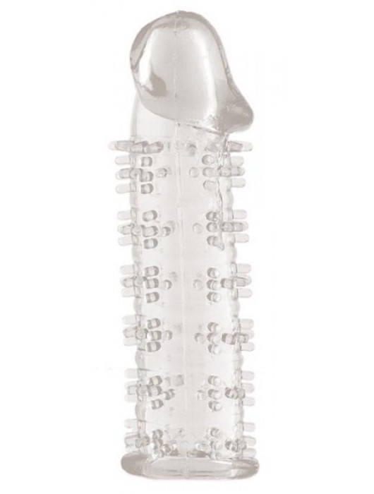 Гелевая прозрачная насадка с шипами - 12 см. - Toyfa Basic - в Майкопе купить с доставкой