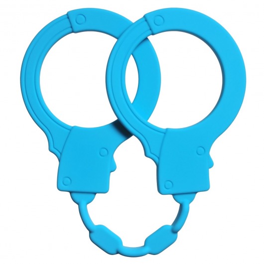 Голубые силиконовые наручники Stretchy Cuffs Turquoise - Lola Games - купить с доставкой в Майкопе