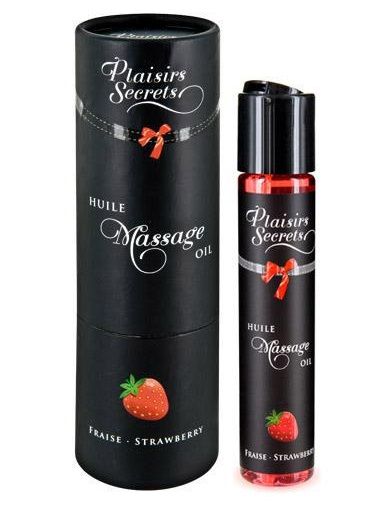 Массажное масло с ароматом клубники Huile de Massage Gourmande Fraise des Bois - 59 мл. - Plaisir Secret - купить с доставкой в Майкопе