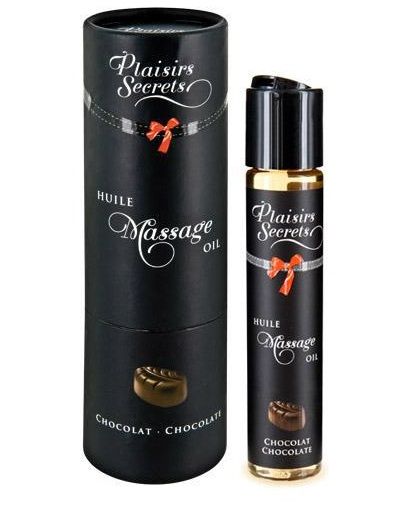 Массажное масло с ароматом шоколада Huile de Massage Gourmande Chocolat - 59 мл. - Plaisir Secret - купить с доставкой в Майкопе