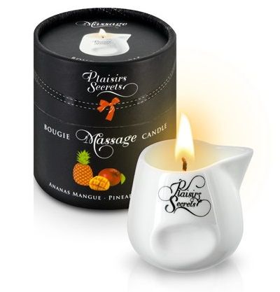 Массажная свеча с ароматом манго и ананаса Bougie de Massage Ananas Mangue - 80 мл. - Plaisir Secret - купить с доставкой в Майкопе
