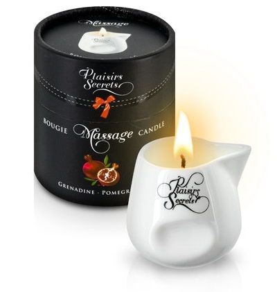 Массажная свеча с ароматом граната Bougie de Massage Gourmande Grenadine - 80 мл. - Plaisir Secret - купить с доставкой в Майкопе
