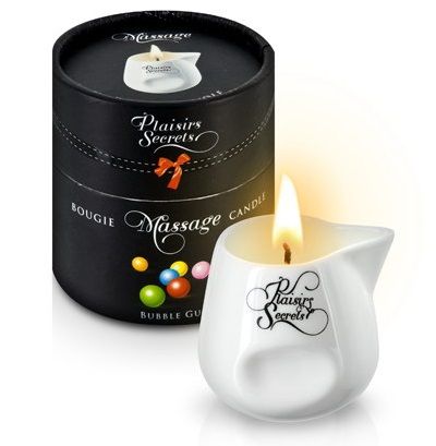 Массажная свеча с ароматом бубль-гума Bougie de Massage Gourmande Bubble Gum - 80 мл. - Plaisir Secret - купить с доставкой в Майкопе