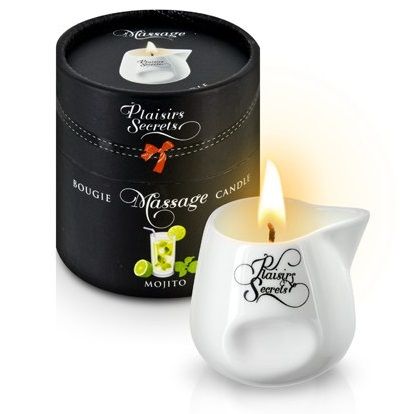 Массажная свеча с ароматом мохито Bougie de Massage Mojito - 80 мл. - Plaisir Secret - купить с доставкой в Майкопе