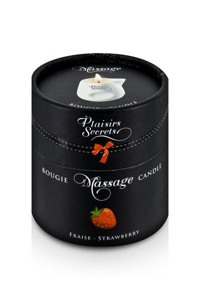 Массажная свеча с ароматом клубники Bougie de Massage Gourmande Fraise - 80 мл. - Plaisir Secret - купить с доставкой в Майкопе