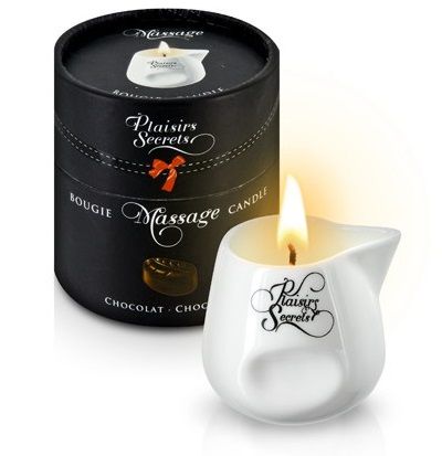 Массажная свеча с ароматом шоколада Bougie de Massage Gourmande Chocolat - 80 мл. - Plaisir Secret - купить с доставкой в Майкопе