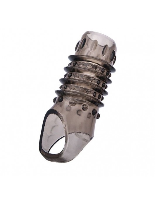 Открытая дымчатая насадка с точками и рёбрами ToyFa XLover - 11,5 см. - ToyFa - в Майкопе купить с доставкой