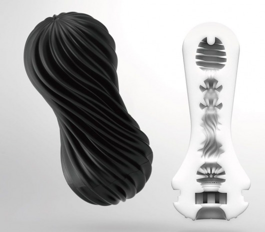 Мастурбатор FLEX Rocky Black с плотным рельефом - Tenga - в Майкопе купить с доставкой