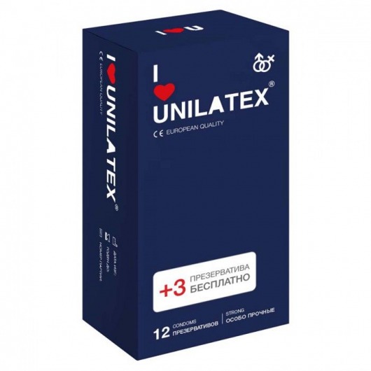 Ультрапрочные презервативы Unilatex Extra Strong - 12 шт. + 3 шт. в подарок - Unilatex - купить с доставкой в Майкопе