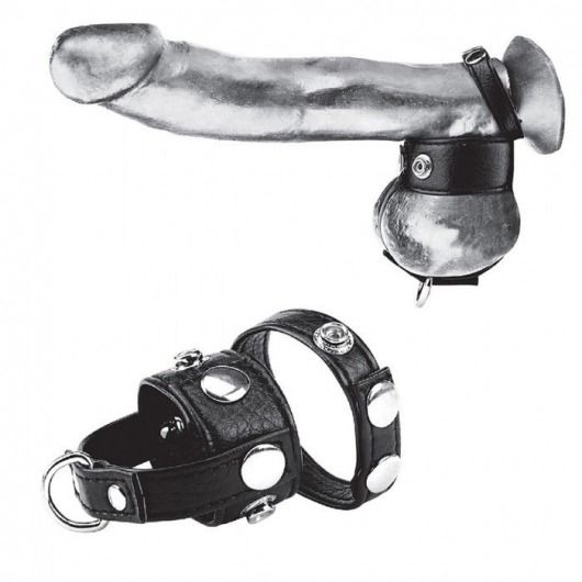 Утяжка для мошонки и пениса Cock Ring With 1  Ball Stretcher And Optional Weight Ring - BlueLine - купить с доставкой в Майкопе