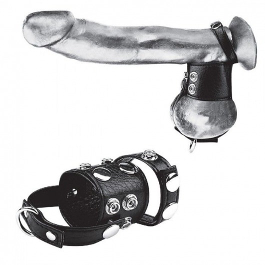 Утяжка на пенис и мошонку Cock Ring With 1.5  Ball Stretcher And Optional Weight Ring - BlueLine - купить с доставкой в Майкопе
