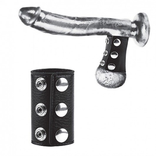 Чёрная утяжка на кнопках 100% PVC STRAP WITH METAL SNAP - BlueLine - купить с доставкой в Майкопе