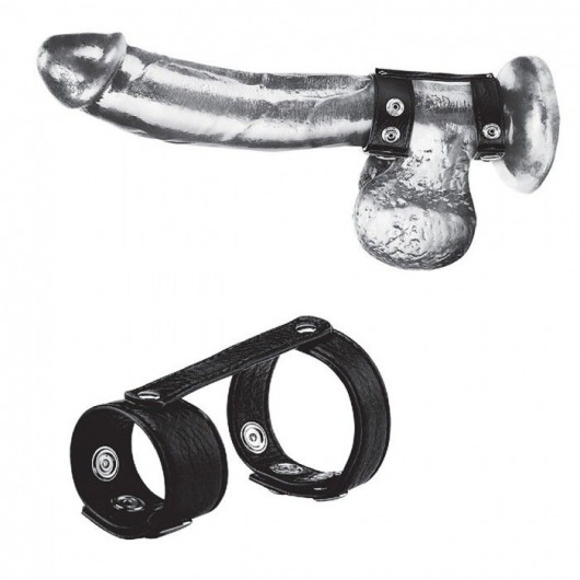 Утяжка на пенис с клёпками Duo Snap Cock And Ball Ring - BlueLine - купить с доставкой в Майкопе