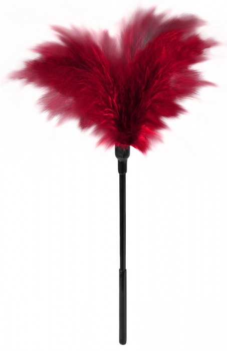 Пластиковая метелочка с красными пёрышками Small Feather Tickler - 32 см. - Blush Novelties - купить с доставкой в Майкопе