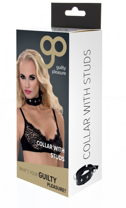 Полиуретановый ошейник с пуклями и D-кольцами Collar with Studs - Blush Novelties - купить с доставкой в Майкопе